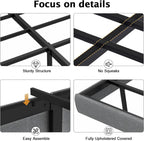Floating Bed Frame Queen with LED Lights, Metal Platform Queen size Floating Bed Frame with Under Bed Storage, Heavy Duty Steel Slats Support, No Box Spring Needed, Noise Free, Easy Assembly, Brown