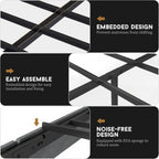 Queen Bed Frame with Linen Upholstered Headboard, Metal Platform Bed Frame Queen Size with 14" Underbed Storage, Metal Slats Support, Noise Free, No Box Spring Needed, Easy Assembly, Grey