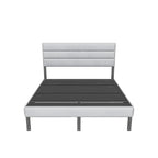 Queen Bed Frame with Linen Upholstered Headboard, Metal Platform Bed Frame Queen Size with 14" Underbed Storage, Metal Slats Support, Noise Free, No Box Spring Needed, Easy Assembly, Grey